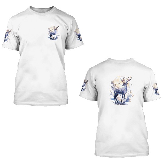 Celestial Deer 3D T Shirts
