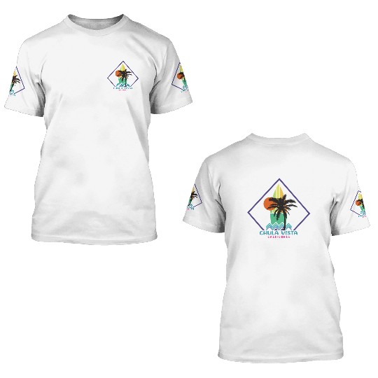 California Surfboard 3D T Shirts