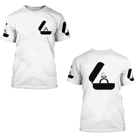 Jeweler's wedding ring with a large diamond in box 3D T Shirts