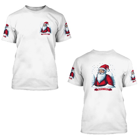 North Pole santa merry christmas 3D T Shirts