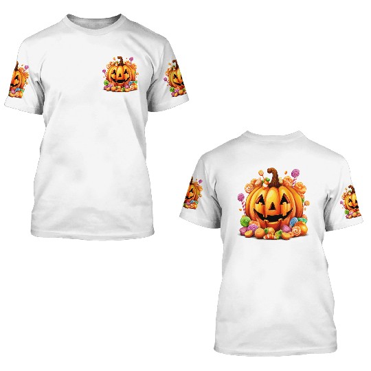 Funny Halloween Cute Pumpkin Sugar Spell 3D T Shirts