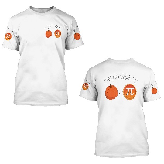 Pumpkin Pi Math 3D T Shirts Funny Halloween Thanksgiving
