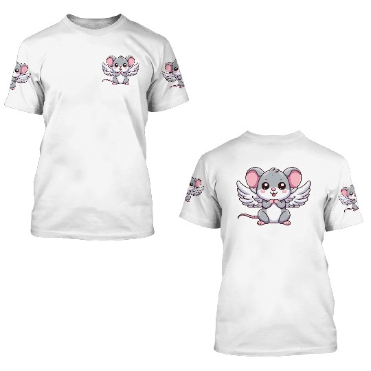 Mouse Angel Wings 3D T Shirts