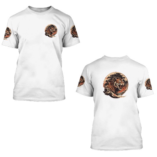 Tokyo Asia 80s Japanese Retro Tiger 3D T Shirts