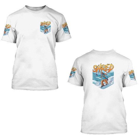 Snowboarding SHRED Snowboarder Freestyle 3D T Shirts