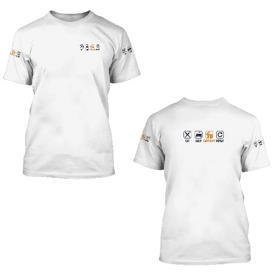 Eat Sleep Carpentry Repeat Woodworker 3D T Shirts