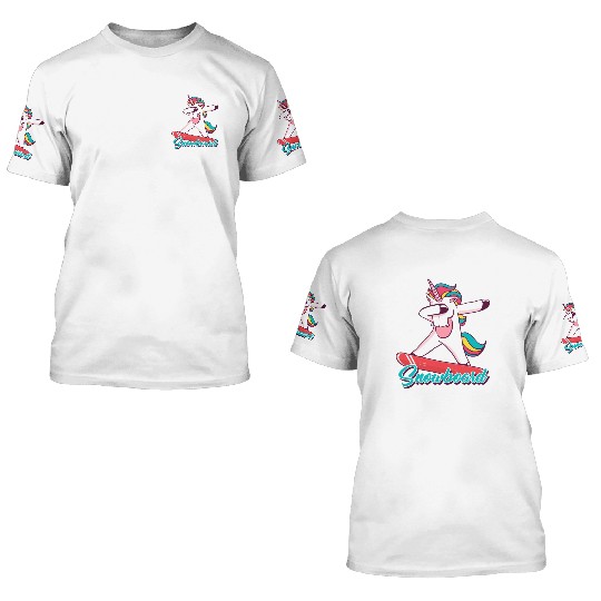Snowboard Girls Snowboarding Unicorn 3D T Shirts