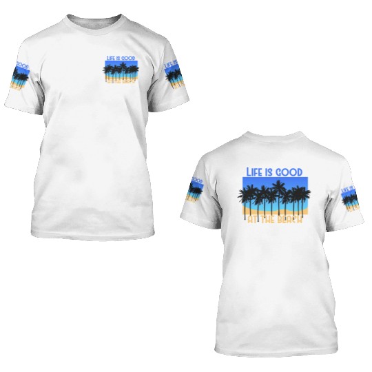 At The Beach Summer Time Surfing Lover 3D T Shirts