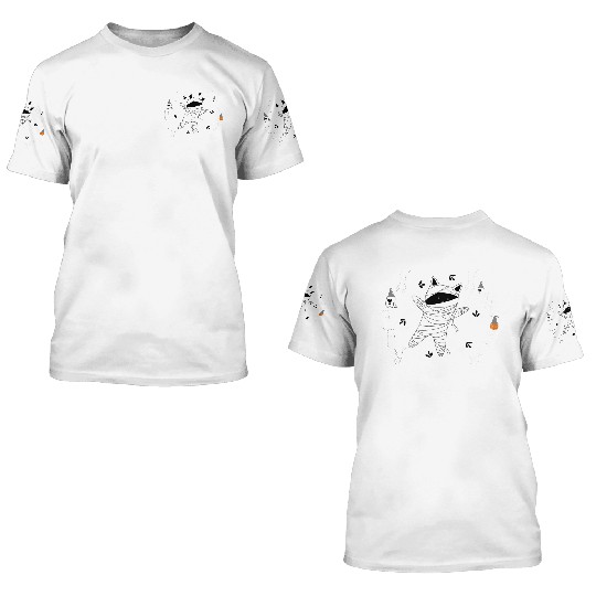 Halloween Cat Mummy For Cat Lover 3D T Shirts