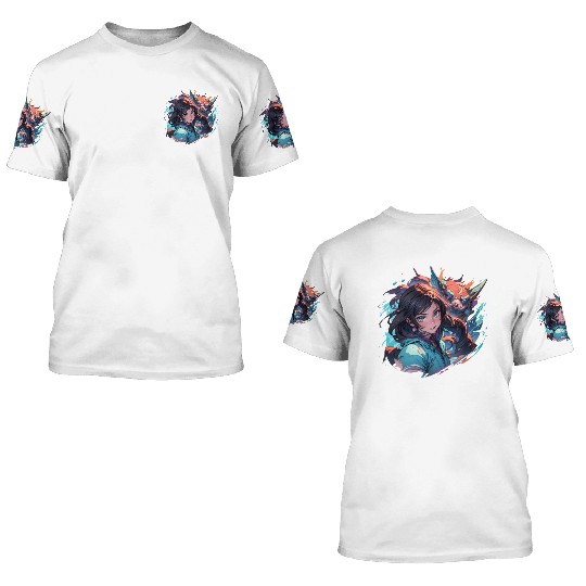 Adventure girl colour waves 3D T Shirts