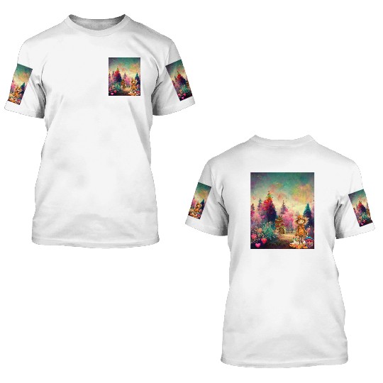 "Enchanted Dreams - Psychedelic Autumn Forest" 3D T Shirts