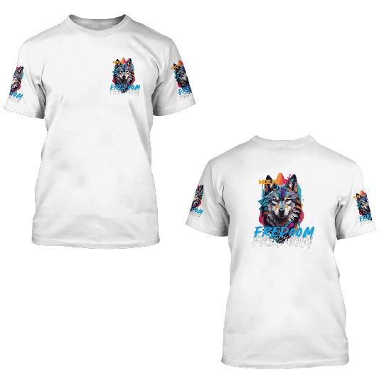 Incredible wolf face street 3D T Shirts