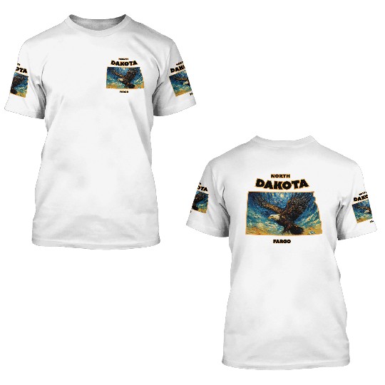 North Dakota - Eagle 3D T Shirts