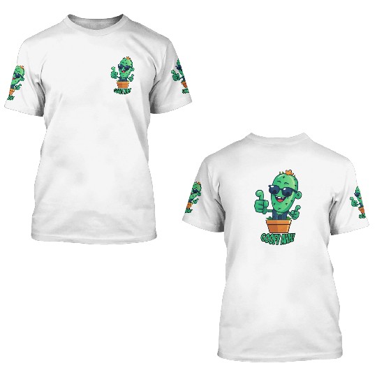 Fun Cactus Character Goofy Ahh 3D T Shirts