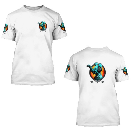 Colorful elephant face 3D T Shirts