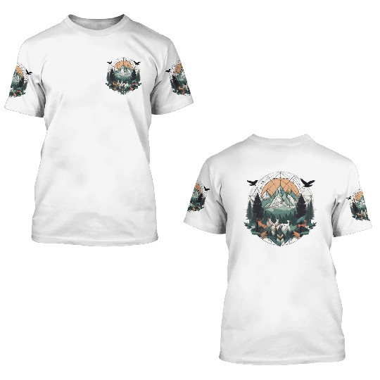 Geoforest Tapestry 3D T Shirts