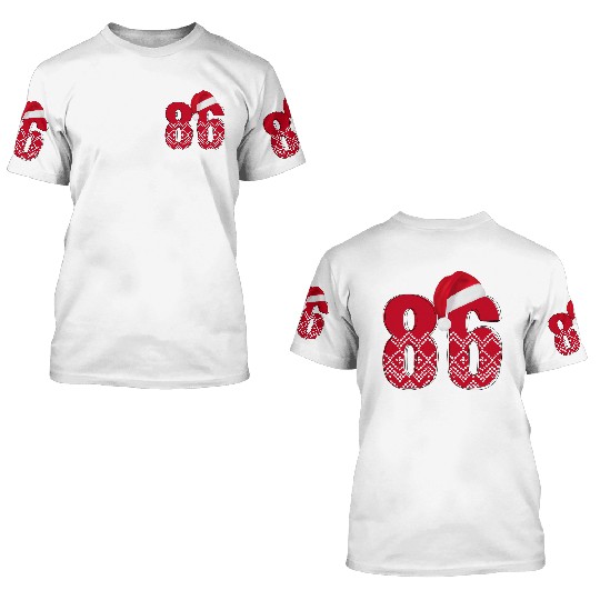 86 Christmas Years - Number Eighty Six 3D T Shirts