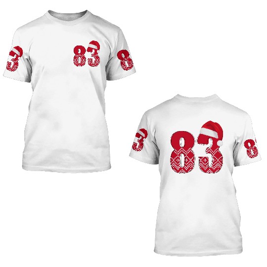 Number 83 - Happy Christmas Eighty Three 3D T Shirts