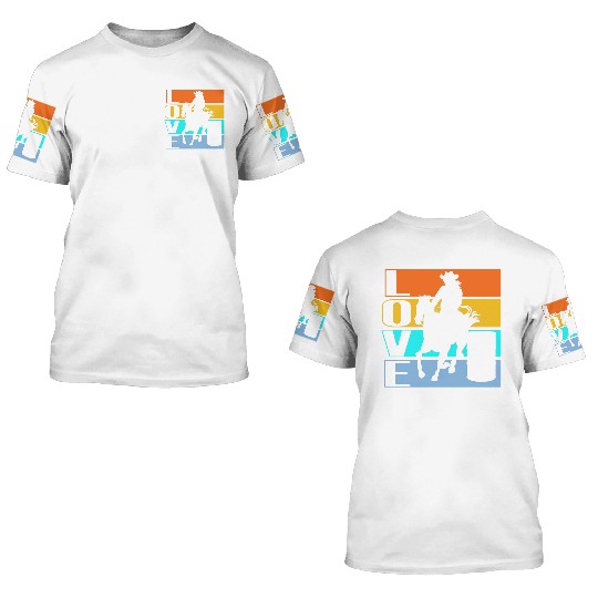 Horseback Riding Equestrian Colorful Horse Lovers 3D T Shirts