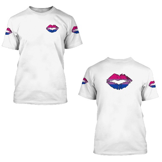 Bisexual Pride Flag LGBTQ Lips 3D T Shirts