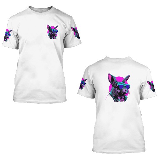 Vaporwave Easter Bunny 3D T Shirts