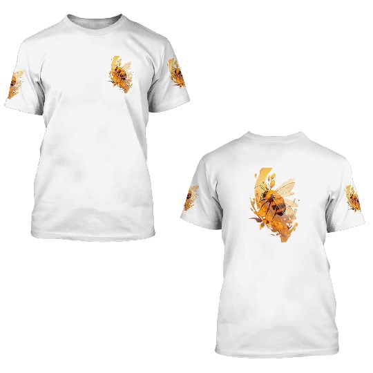 Chibi Honeybee in honey 3D T Shirts