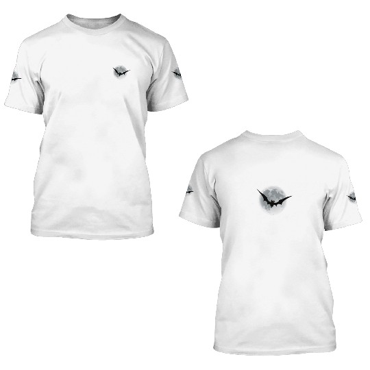 Bat on the moon 3D T Shirts