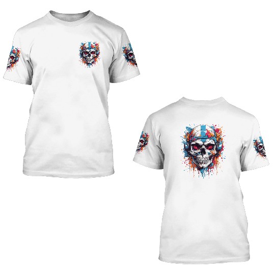 Skull Givin' Raspberry Dk 3D T Shirts