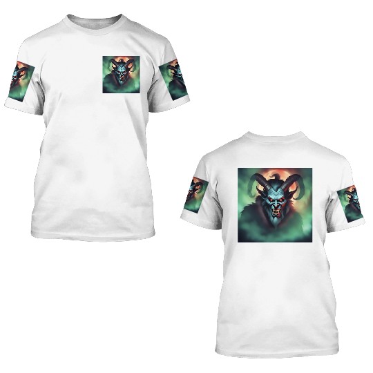 Krampus in Green Fog 3D T Shirts