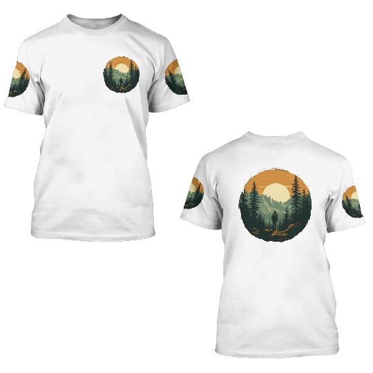 Forest nature trekking adventure 3D T Shirts