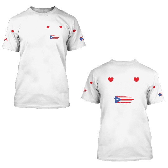 I Love Puerto Rico pride heart 3D T Shirts