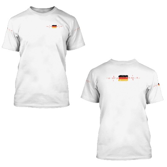 Germany Flag Heartbeat 3D T Shirts