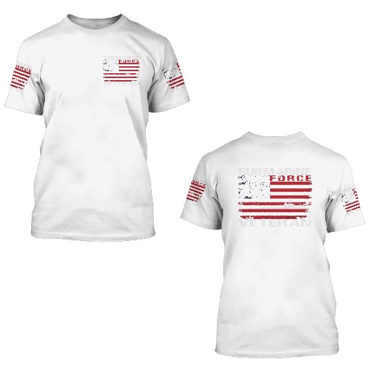 Submarine Force Veteran Usa Flag White Stars 3D T Shirts