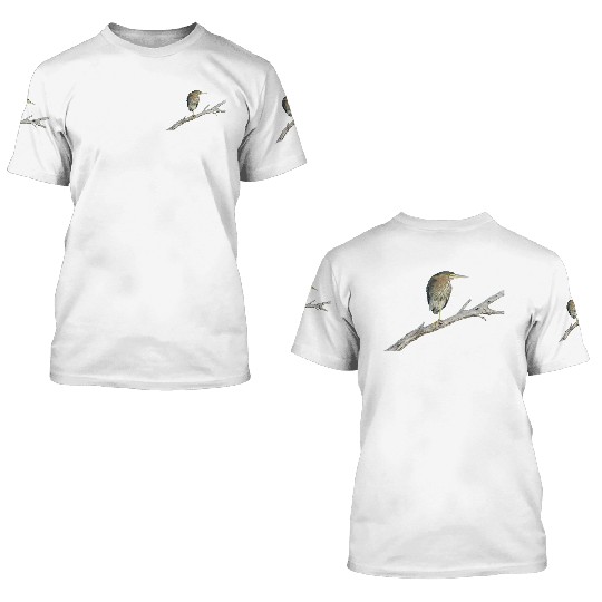 Green Heron 3D T Shirts