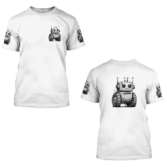 Robot with off-road tires 3D T Shirts