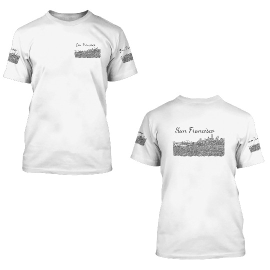 San Francisco - city panorama 3D T Shirts