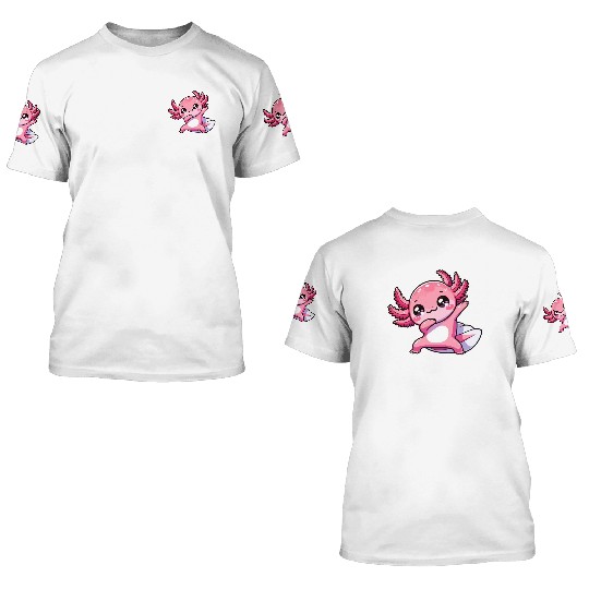 Dabbing Axolotl Dancer Kawaii Newt 3D T Shirts