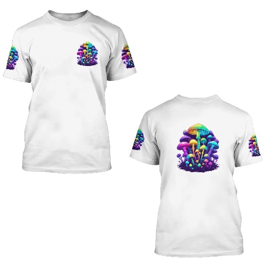 Psychedelic Colorful Mushroom 3D T Shirts