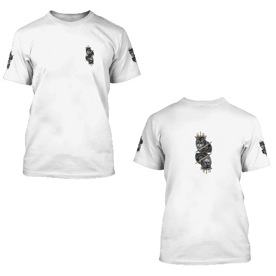 Cat Spades King Playing Card Cat Daddy Cat Mom 3D T Shirts