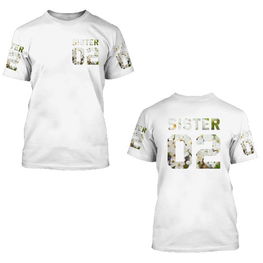 COUPLE FLOWER SISTER 02 3D T Shirts