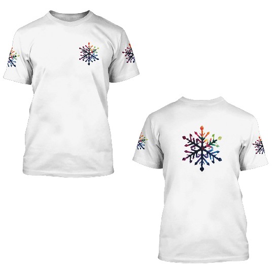 Colorful Gradient Snowflake 3D T Shirts