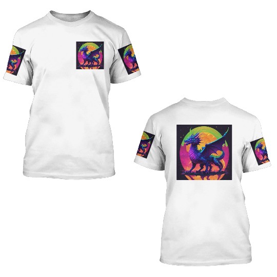 neon dragon 3D T Shirts
