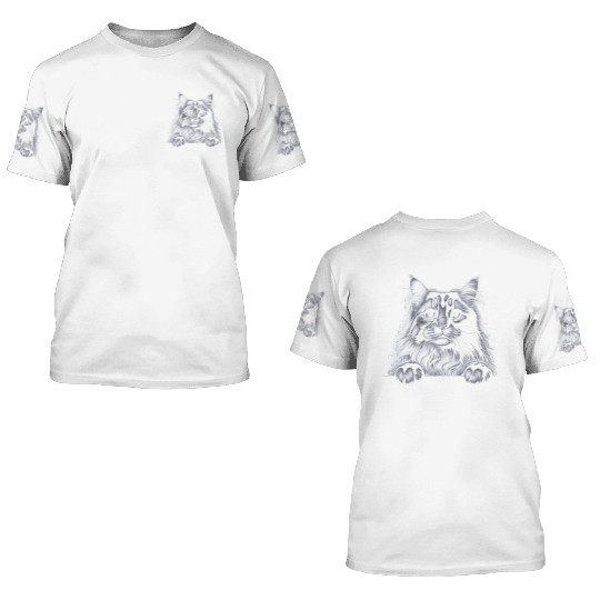 More Treats persian 2- Cute realistic cat drawing 3D T Shirts