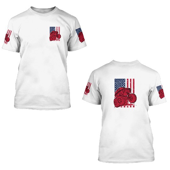 Monster Truck American Flag 3D T Shirts