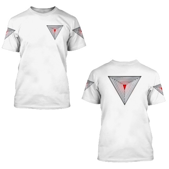 Glowing Red Triangle 3D T Shirts