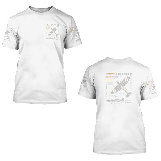 Supermarine Spitfire 3D T Shirts