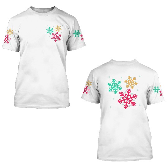 Snowflake, Winter sports 3D T Shirts