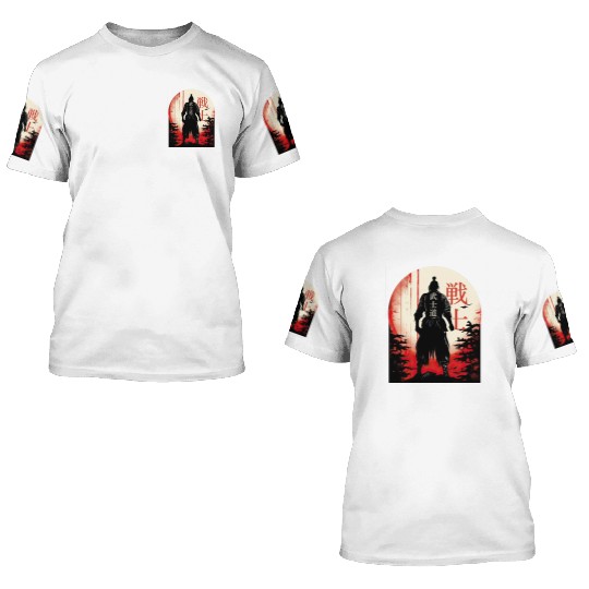 Bushido Code Samurai Japanese Warrior Kanji 3D T Shirts