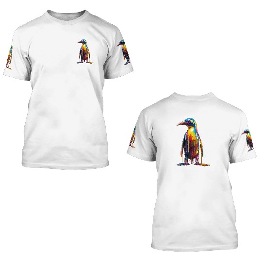 Rainbow Penguin 3D T Shirts