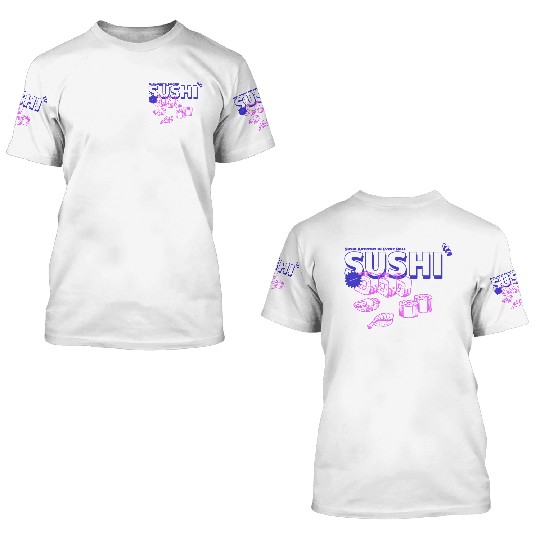 sushi chef, sushi lover 3D T Shirts